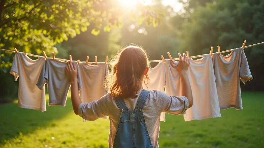 Clothes drying on a clothesline