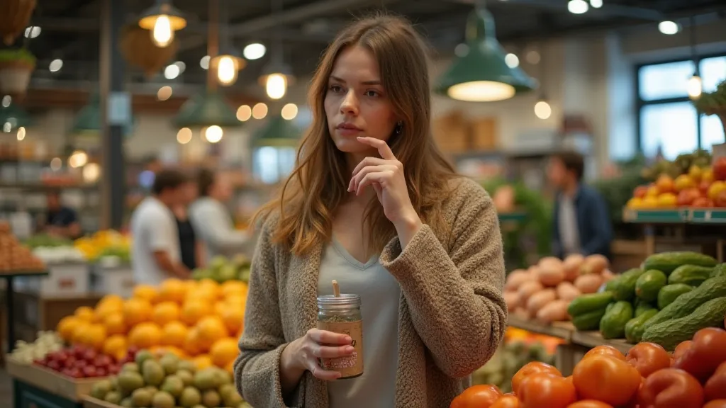 Person examining product label