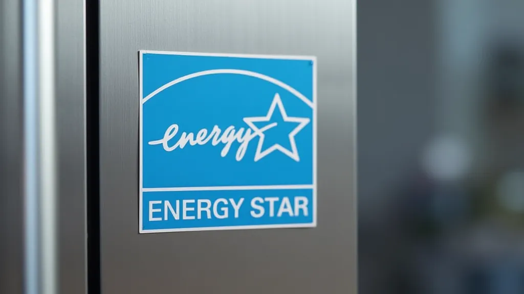 Energy Star label on refrigerator