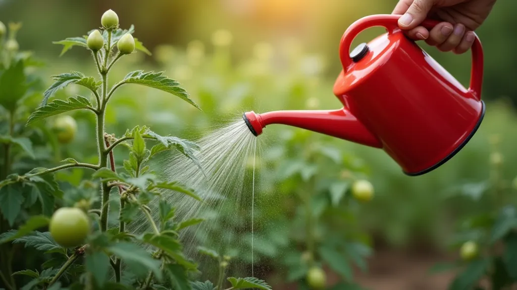 Gardener watering plants