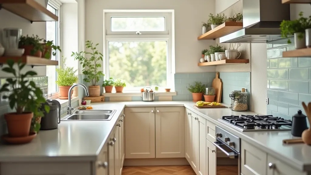 Modern kitchen with energy-efficient appliances