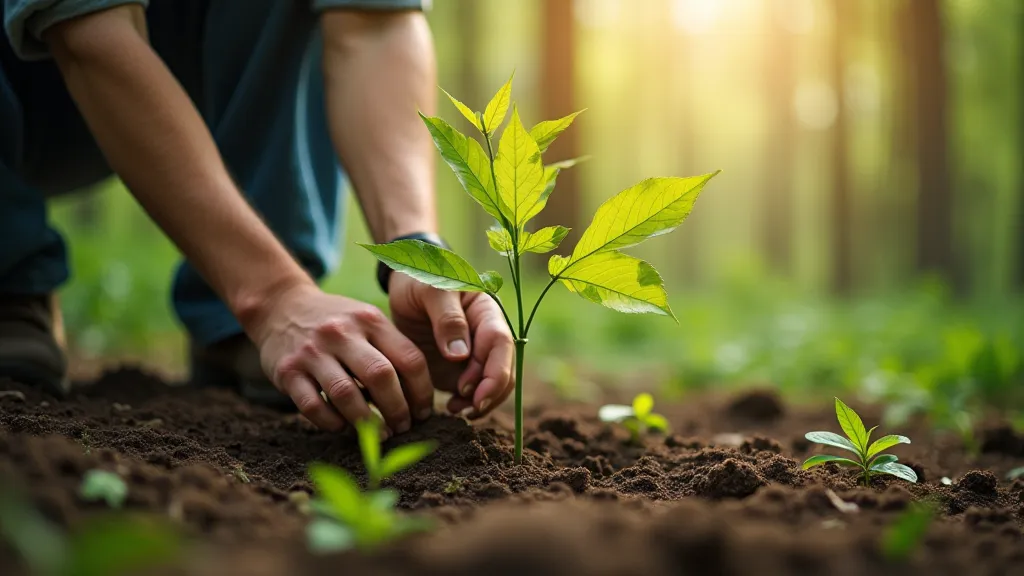 Person planting a tree