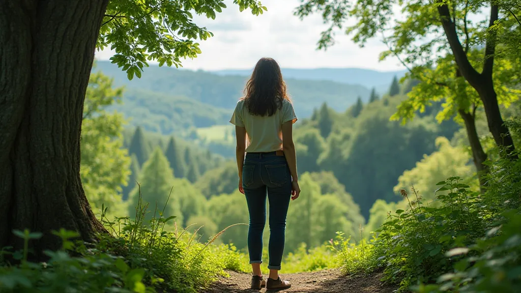 Person overlooking a beautiful landscape