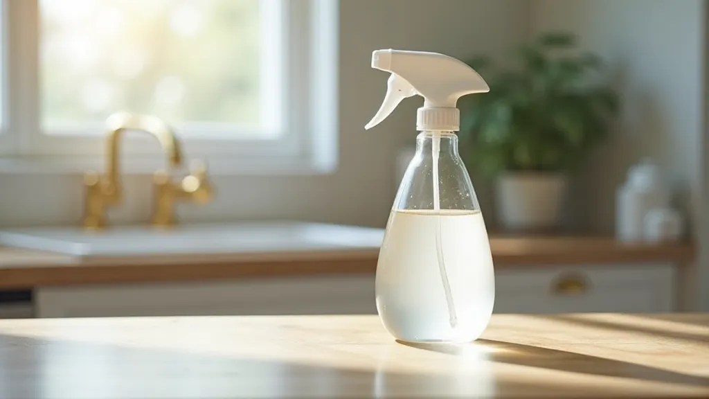 Vinegar cleaning a countertop